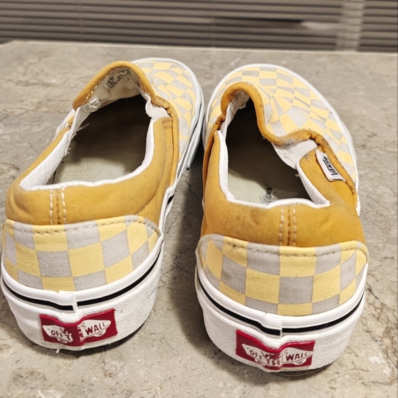 Vans Classic VN0A5JMHF3X Men's Yellow White Checkerboard Skate Shoes Sz 4/5.5 - Picture 5 of 9